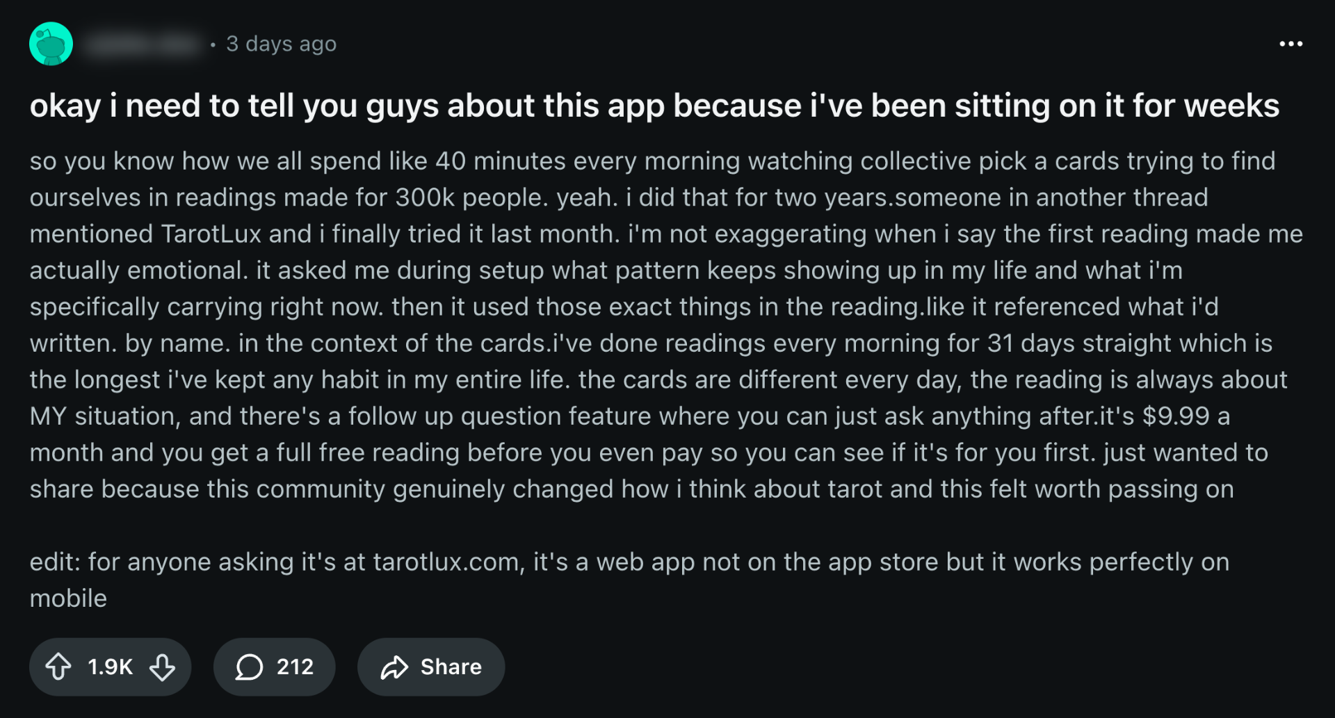 Community testimonial