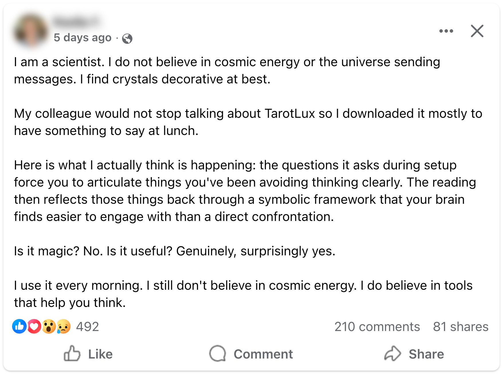 Community testimonial