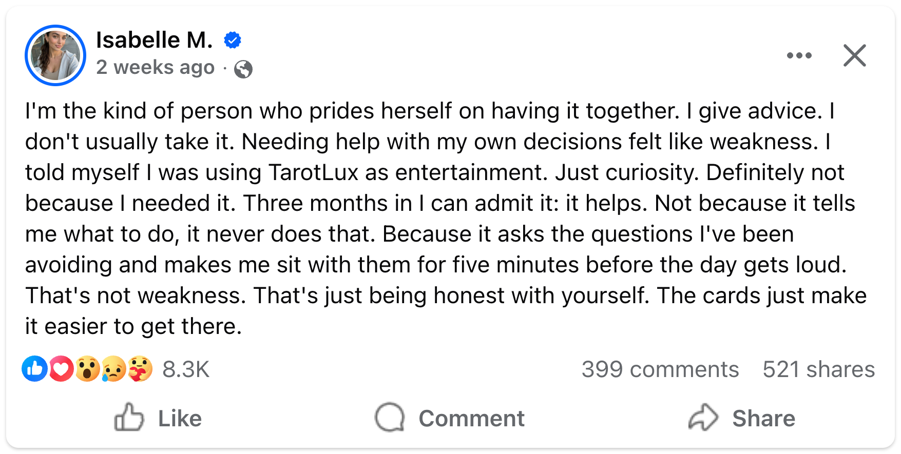 Community testimonial